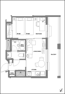 スイート Fタイプの間取り図